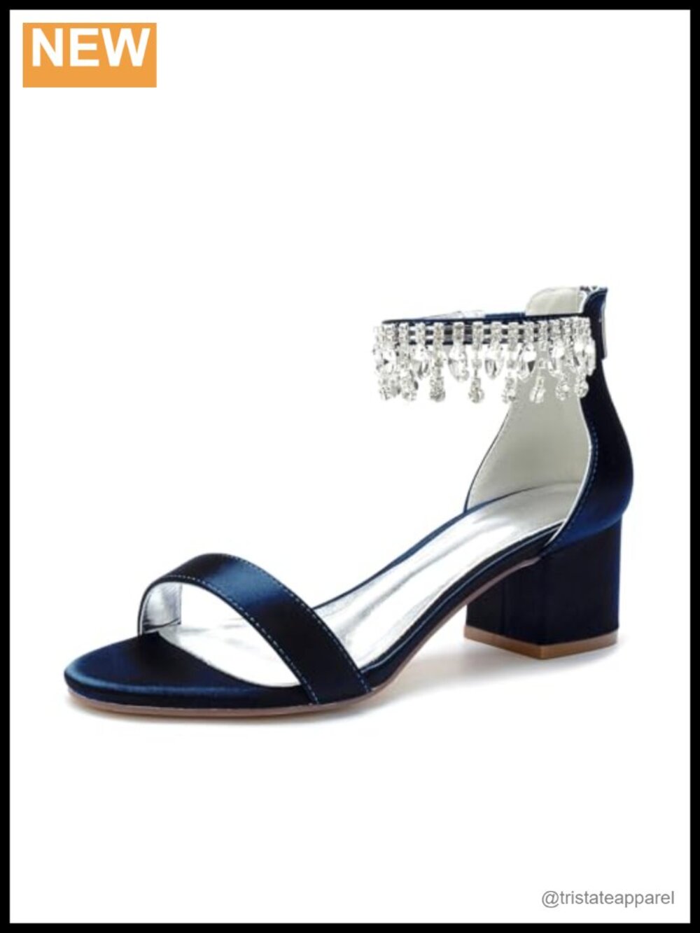 Crystal Satin Low Block Heel Wedding Shoes Bride Comfortable Bridal Prom Pumps